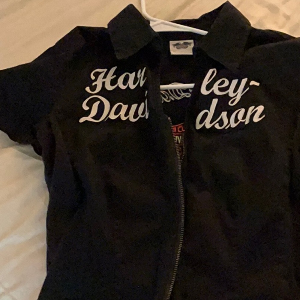 Harley-Davidson Black Collared Zip-Up